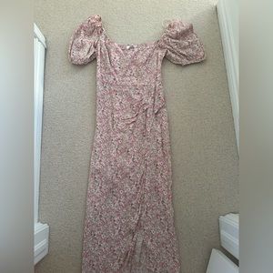 ASTR Pink Floral Midi Dress